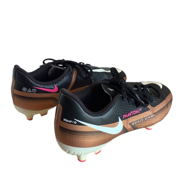 Nike Phantom GT2 Academy DF Soccer Cleats Youth Sizy 1 Black/Brown - Picture 3 of 9
